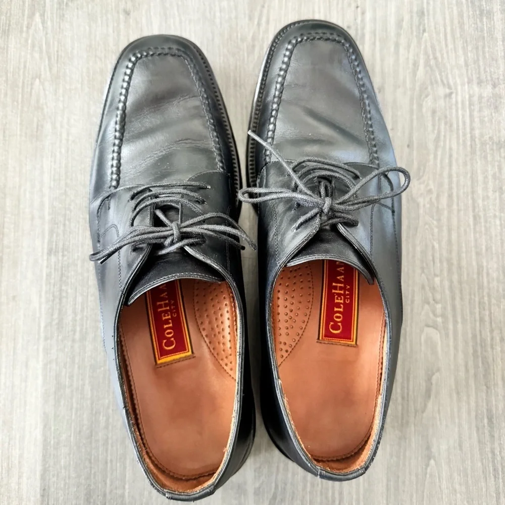 Cole Haan City Black Leather Lace Up Casual Dress Oxford Shoes Men size 10.5 D